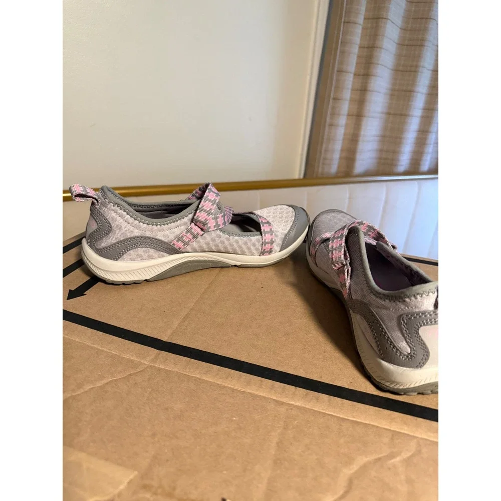 Ryka Kailee Womens Grey Pink Mary Jane Walking Shoes Athletic Sneakers 8M